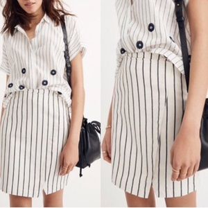 Madewell wrap midi skirt in stripe